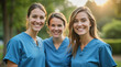 © StockShop - Smiling Medical Professionals in Scrubs Posing in Hospital and Outdoor Settings – Group and Individual Healthcare Workers Photo