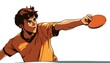 © Zoheb - A clipart of a male table tennis player serving ar7 4 Generative AI