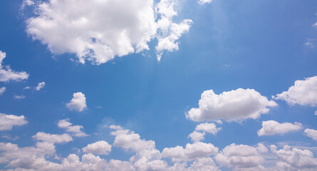 Wall Mural - Blue sky with cloud Good weather Bottom capture shot over horizontal