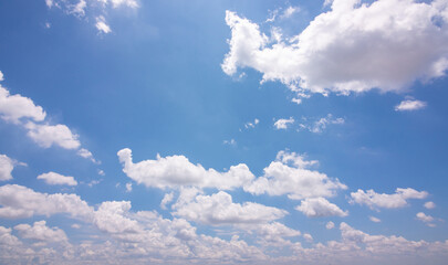 Wall Mural - Blue sky with cloud Good weather Bottom capture shot over horizontal