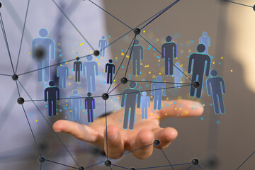 Poster - videoconference group of people talking in social network