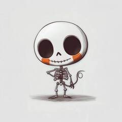 Poster - Cute Cartoon Skeleton Illustration