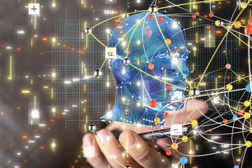 Leinwandbilder - digital medical futuristic interface 3D rendering - 3d