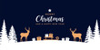 © krissikunterbunt - christmas greeting card with deer and gifts in winter landscape vector illustration
