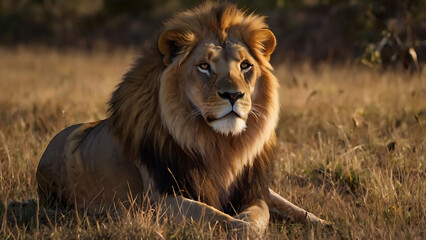 A lion in the sabana.Nature - 1