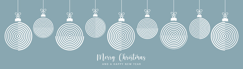 Wall Mural - christmas card with hanging ball decoration with circle pattern vector illustration
