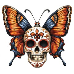 Canvas Print - Sugar Skull Butterfly