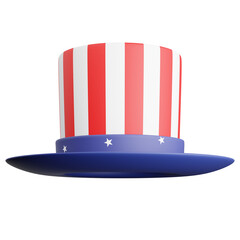 3d render of american president hat with fourth of july.