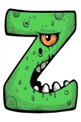 Canvas Print - Green Monster Letter Z