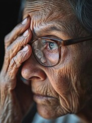 Wall Mural - Contemplative Aging Woman