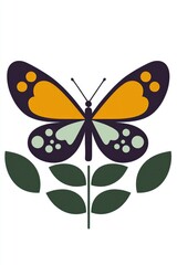 Poster - Mid Century Modern Butterfly Illustration