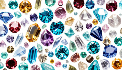 Wall Mural - digital illustration painting abstract crystals gemstones gemstone crystal stone gem jewellery diamo
