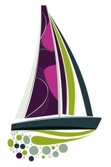 Wall Mural - Abstract Sailing Boat Illustration