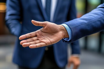 A business professional in formal attire is engaged with two colleagues during an office meeting, showcasing their discussion and collaboration on digital devices like laptops or tablets. 