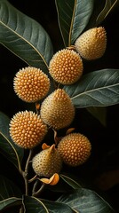 Canvas Print - Close-up of Yellow Flowers and Green Leaves