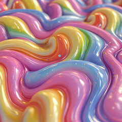 Wall Mural - A vibrant assortment of colorful rainbow candy treats 3d illustration	