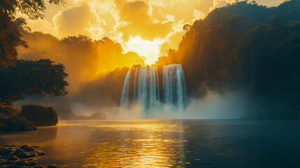 Wall Mural - The largest waterfall in Southeast Asia, a powerful and awe-inspiring image