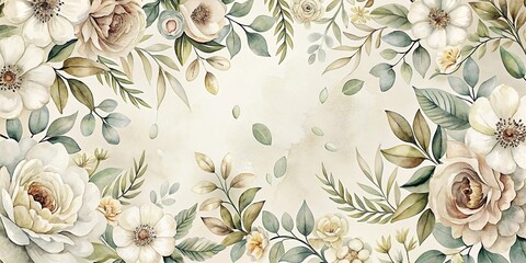 Naklejka na meble Bird Eye View Watercolor Floral Pattern