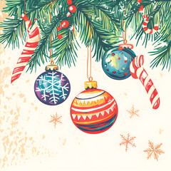 Wall Mural - Christmas and New Year-themed graphic backgrounds for cards