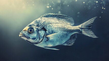 Canvas Print - Fresh raw fish dorado 