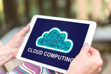 Canvas Print - Cloud computing concept on a tablet