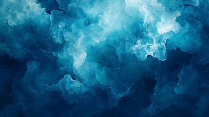 Poster - Soft Blue Smoky Waves in Fluid Abstract Motion