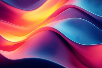 Poster - Colorful waves of light and shadow flowing across a surface
