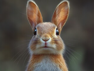 Poster - Close-Up Portrait of a Cute Rabbit with Big Eyes