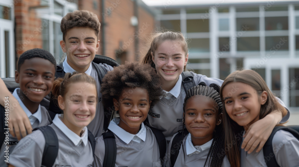 The Happy School Friends Stock Photo | Adobe Stock