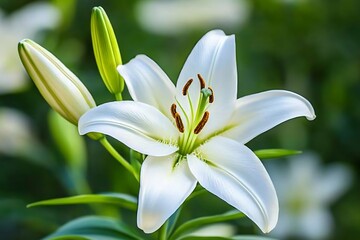 Sticker - white lily flower