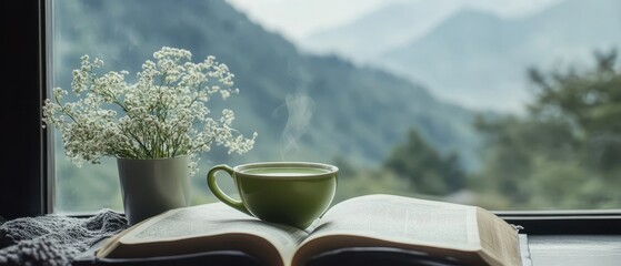 Wall Mural - Cozy Mountain Retreat: A Quiet Moment of Tranquility