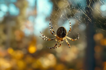Wall Mural - spider on web