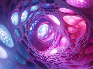 Wall Mural - abstract glowing organic shapes: a psychedelic journey through texture and color