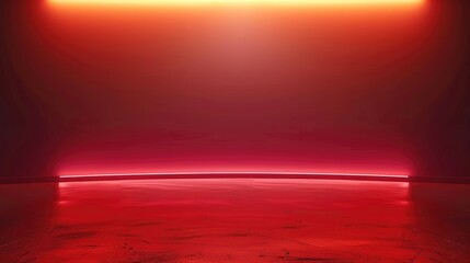 Aufkleber - Red background, a red gradient light strip at the top of the screen, a simple and clean design. Generative AI.