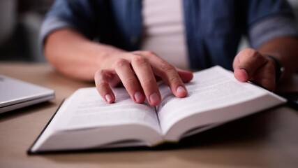 Sticker - Prayer Man Studying Bible Book