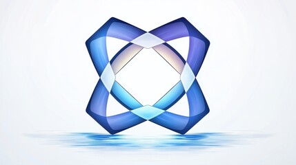 Abstract Blue Graphic Design with Symmetrical Shapes