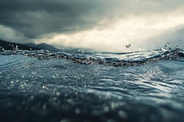 Wall Mural - water surface under a stormy sky