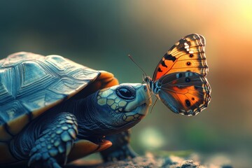 Turtle and Butterfly.