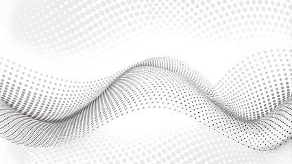 Wall Mural - Light cyberspace in a digital background. Abstract technology white wave. Connection big data. Analysis of a Network Connection. Smooth smoke particle wave, big data techno background with glowing dot