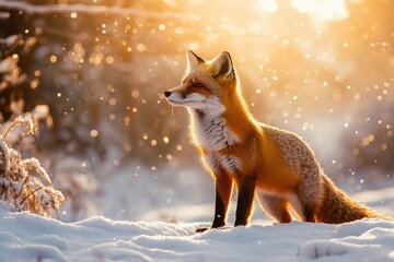 Fox in Winter Sun.