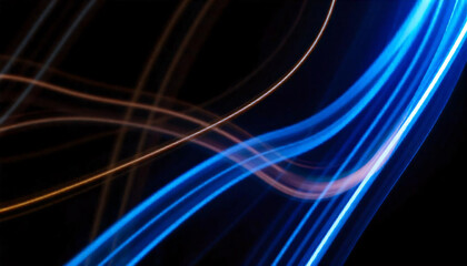 blue light and stripes moving fast over black background