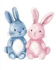 Sticker - Cute Bunny Couple.