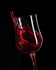 Glass of red wine splash