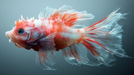 Stunning Red Betta Fish with Flowing Fins