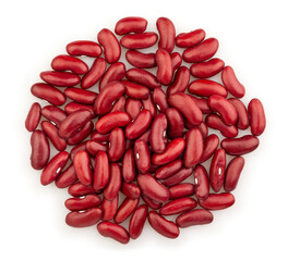 Wall Mural - red kidney bean path isolated on white top view