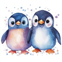 Poster - Cute Penguin Pair.