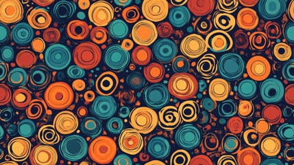 Wall Mural - Seamless circular pattern background