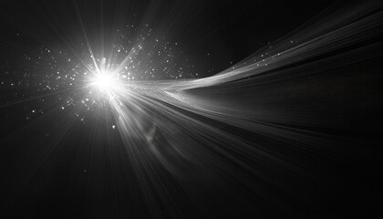 Wall Mural - Line art illustration depicting a digital lens flare against a dark background