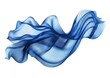 © BlockBrushstrokes - Line art illustration of elegant flowing fabric fluttering in the wind Abstract design featuring blue wavy silk or satin Image isolated on a white background
