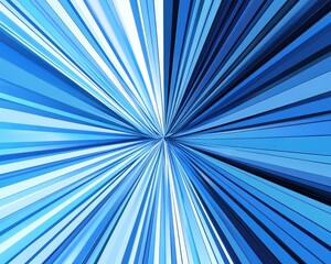 Abstract blue background with a starburst effect featuring a dynamic line art illustration